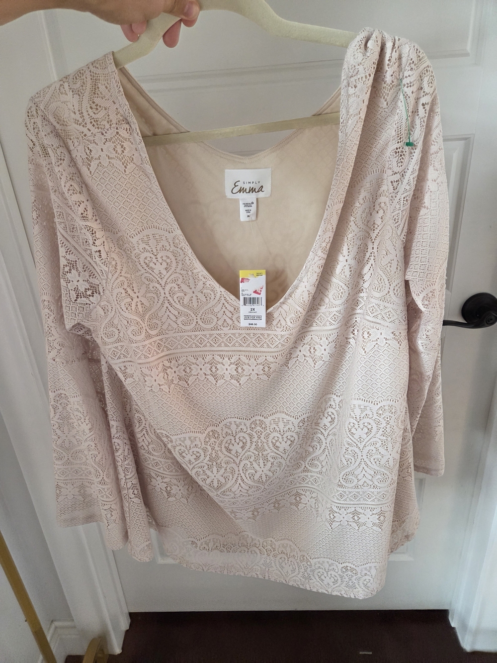 Simply Emma Lace Blouse Pale Blush